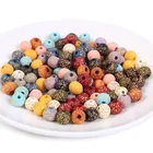 Wood Beads Wood Diy Wood Printed Natural Wooden Beads Leopard Wood Beads Round For Handmade Bracelet Diy Craft Deco