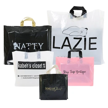 Promotional hot sale custom logo tote plastic shopping bag