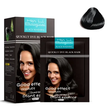 OEM 5 Minutes Hair Dye Fast Black Dark Brown Hair Home Use Water Foam Sachet Hair Color Shampoo Sachet