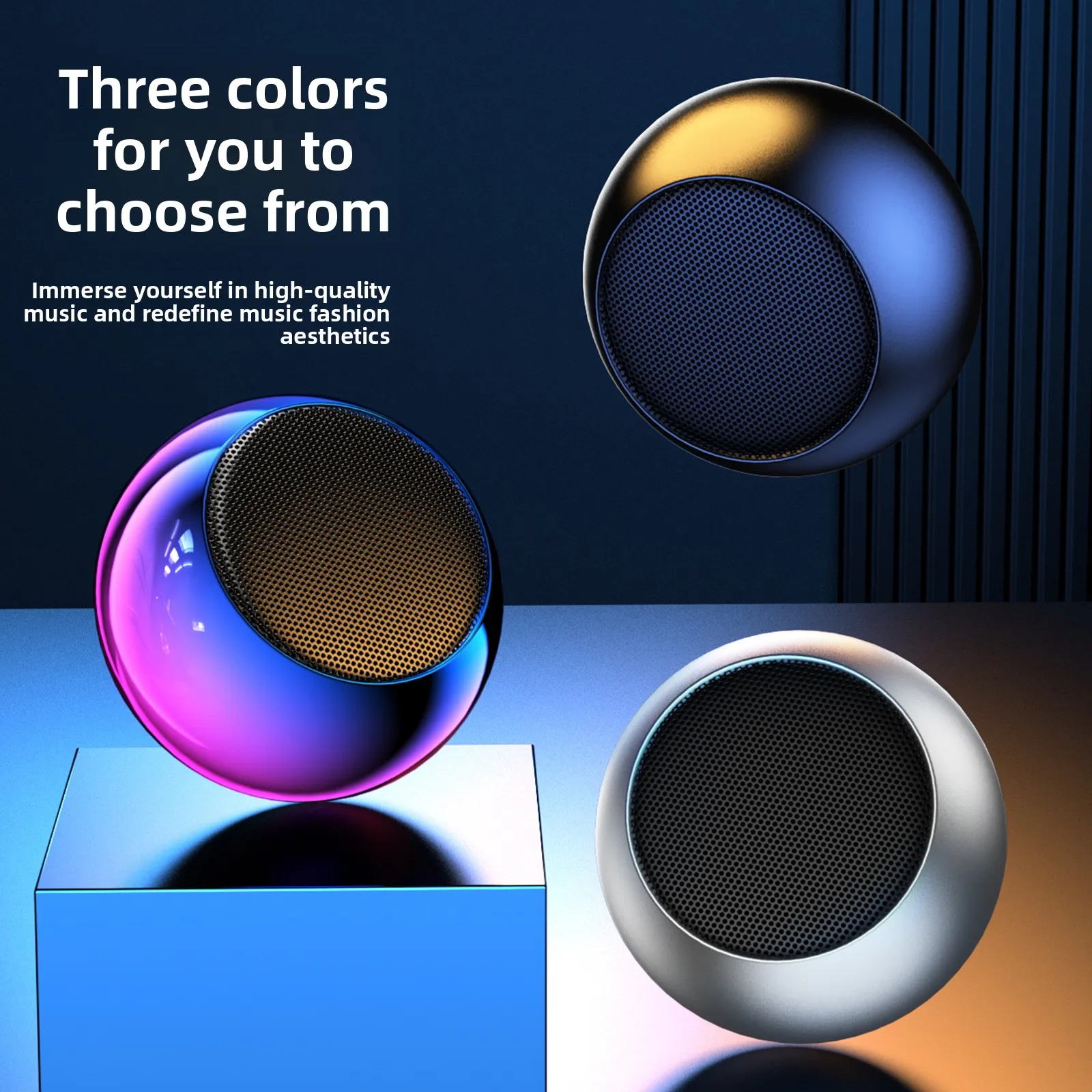 For Wireless Speaker M3 Portable Tiny Metal Look 3W Music Player Memory Card Support AirPlay Amazing Sound Simple Design