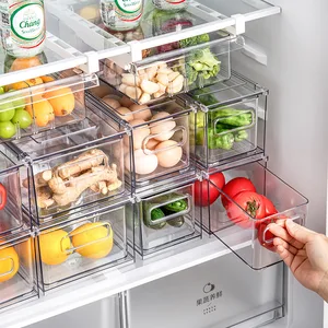 Food-Grade Plastic Crisper Storage Box for Vegetables Fruits Frozen Eggs Refrigerator Drawer Storage Box