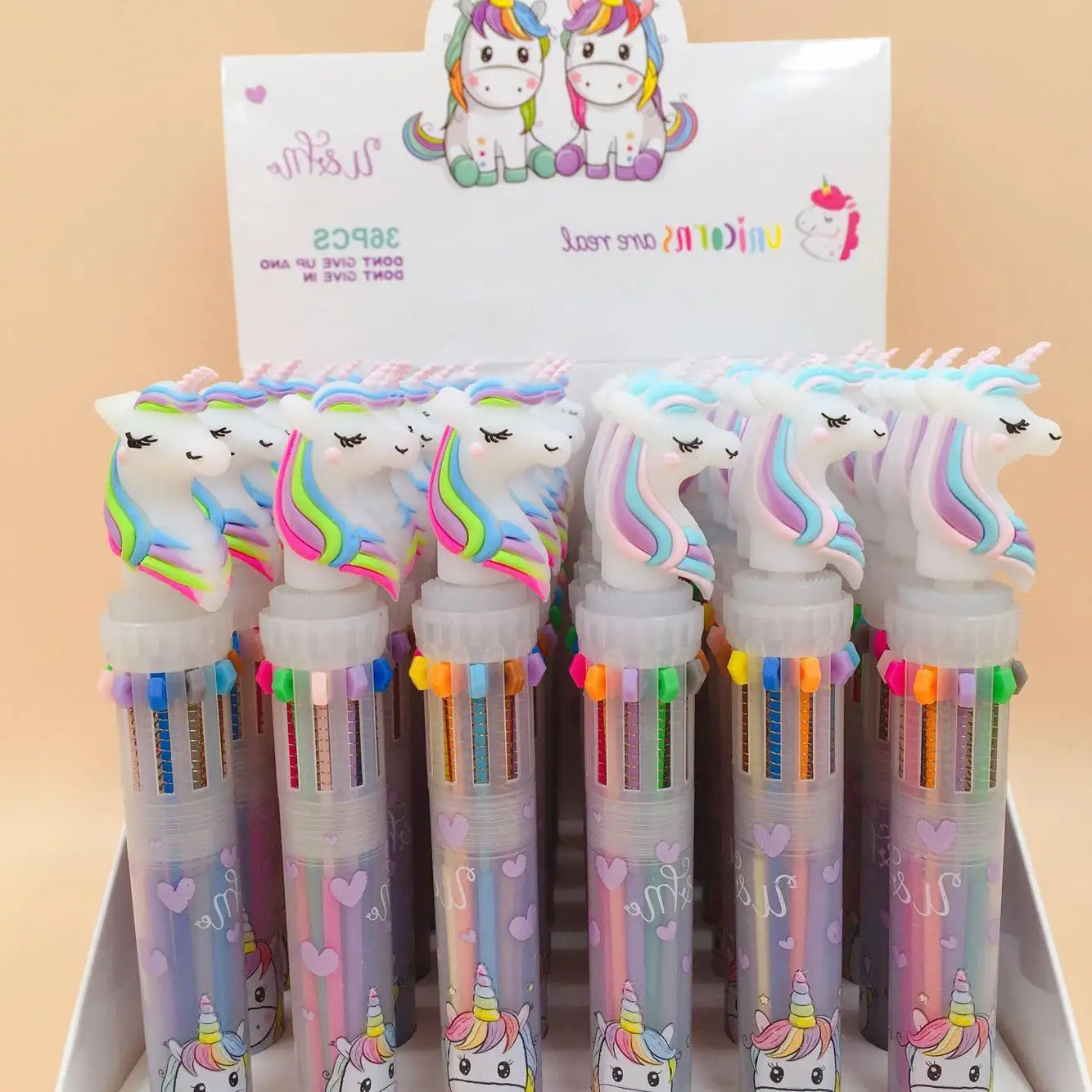 10 Colors Stationery Pont Pen Kawaii Colored Ballpoint Pens