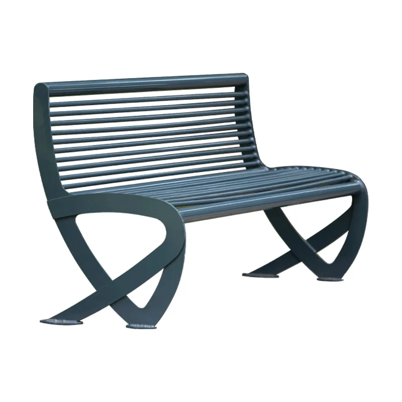 Factory Customized Modern Outdoor Steel Bench Long Garden Street Bench