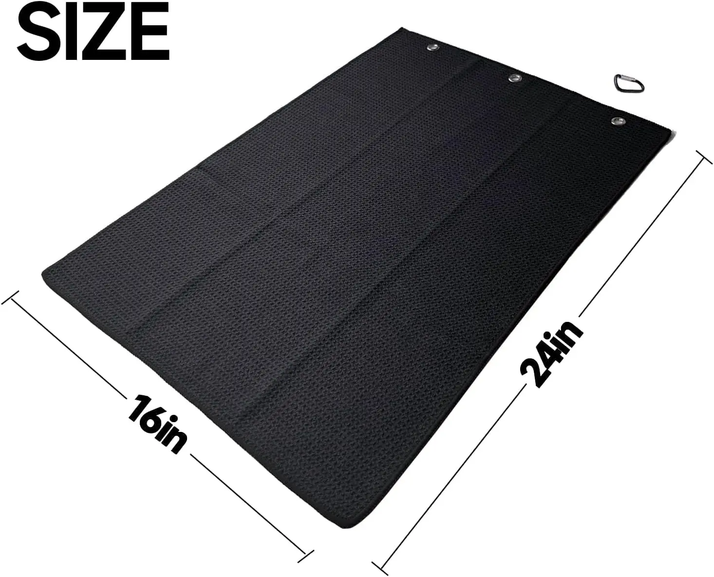 Custom Logo 3-Pack Heavy-Duty Carabiner Tri-fold Waffle Microfiber Sports Towels for Golf supplier