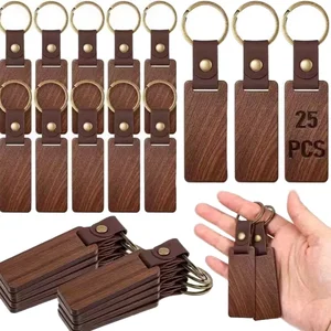 Premium Quality Walnut Keychain with Custom Logo Wooden Beech Pendant Keychain for Promotion Gift