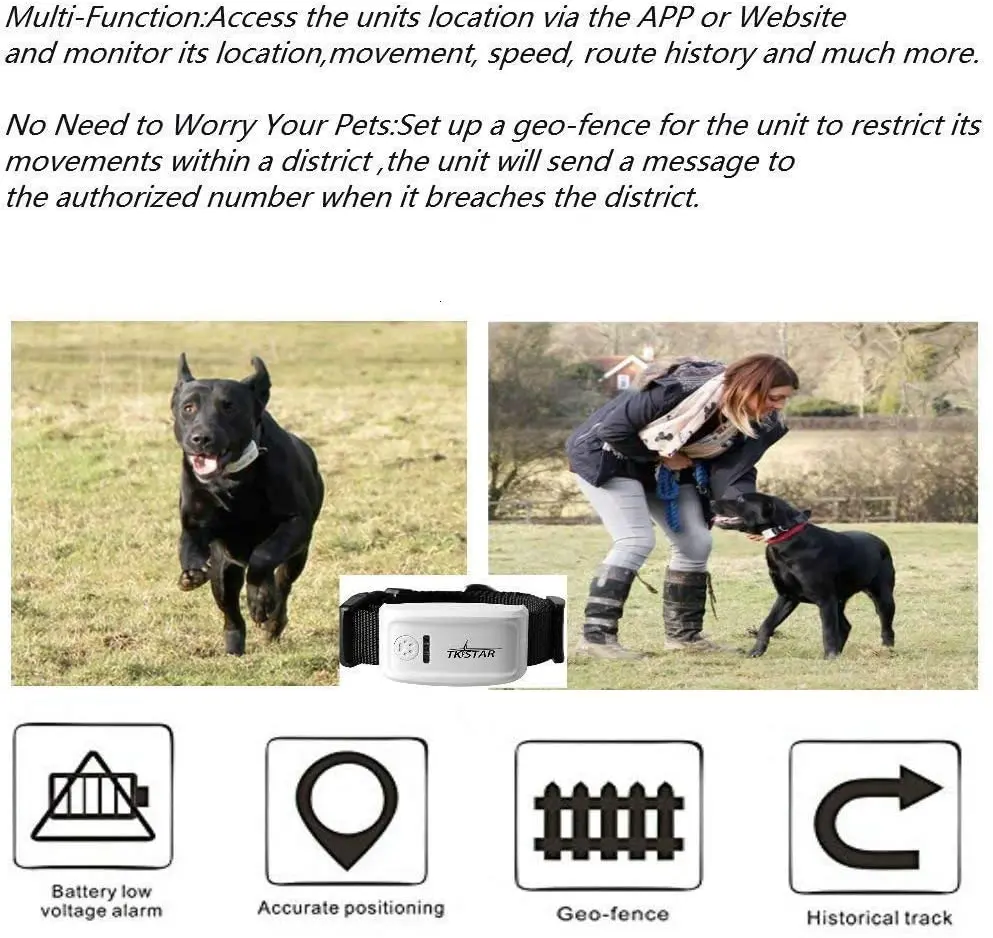 Waterproof Mini GPS Dog Collar Tracking Device Pet Tracker GPS for Dog and Cat