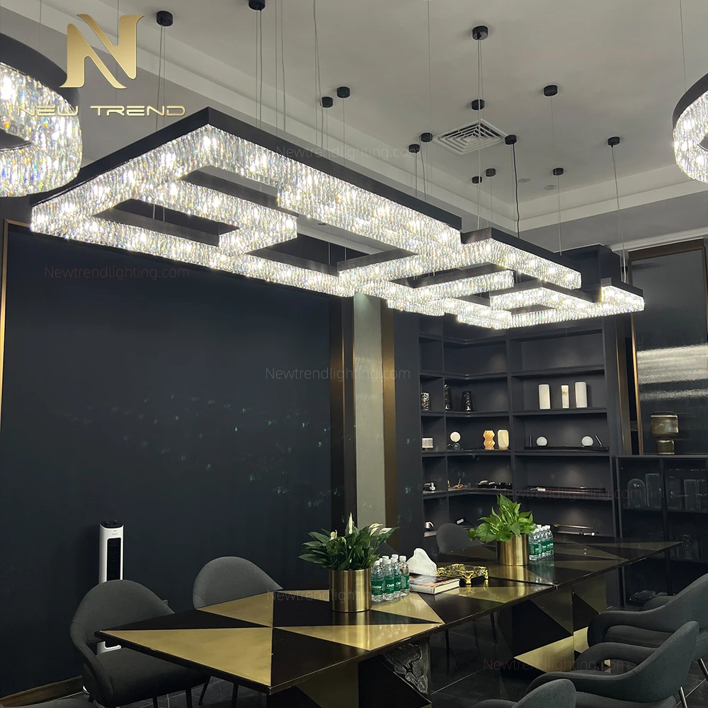 CPL-515 Custom Sculptural Crystal Chandelier: Bespoke Flush Mount LED Lighting Manufacturer for Luxury Restaurants