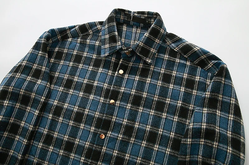 Camicia scozzese in flanella da uomo a maniche lunghe casual con risvolto di nuova moda 2022253_voghion.com