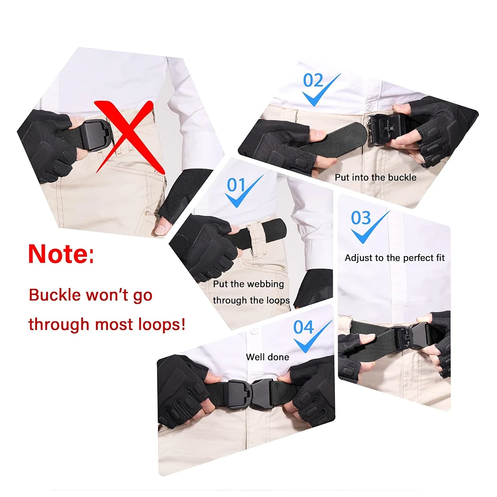 Durable High Quality Quick Release Tactical Belt Work Nylon Web Golf Belt with Heavy Duty Seat Belt Buckle