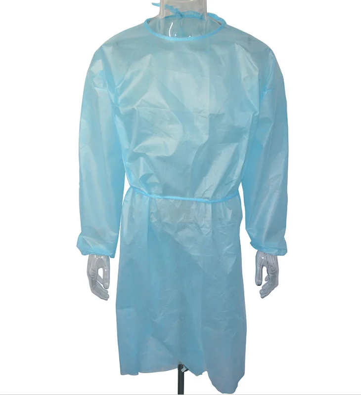 Disposable gown PE PP CPE protective waterproof isolation gowns patients gown