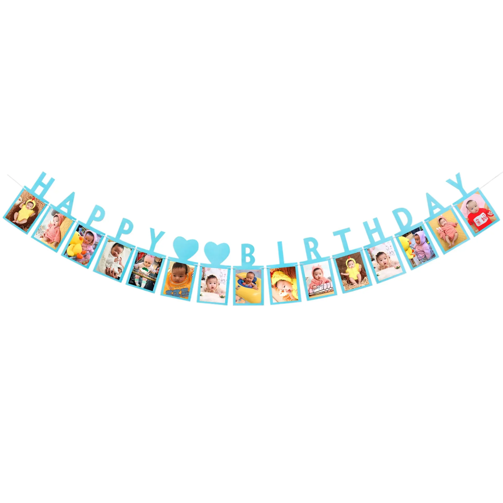 Custom 1-12 Month Photo Prop Monthly Milestone Photograph 1st Birthday Baby Photo Banner First Birthday Party Decoration