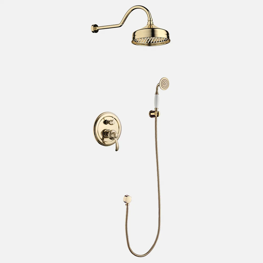 luxury exposed thermostatic brass shower faucet set rain