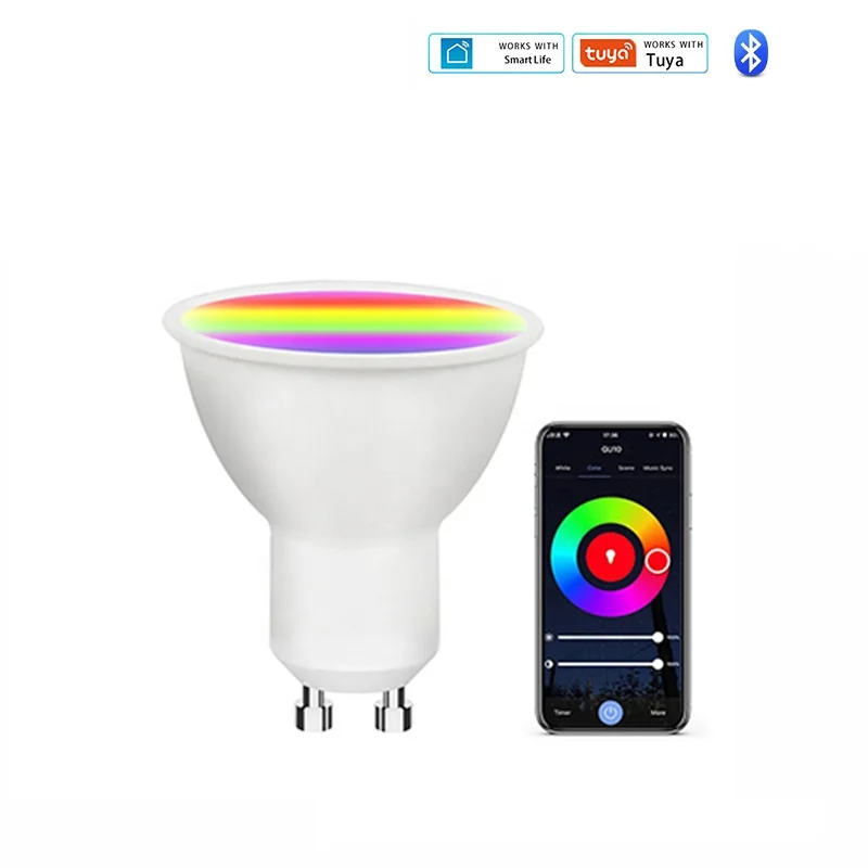 Hot Selling China 5W 9W 10W LED Smart Light Bulbs TUYA-enabled GU10 E14 E27 with Bluetooth Switch Mode