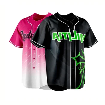 Healong Sublimated Printing Low MOQ Blank Baseball Jersey T Shirt