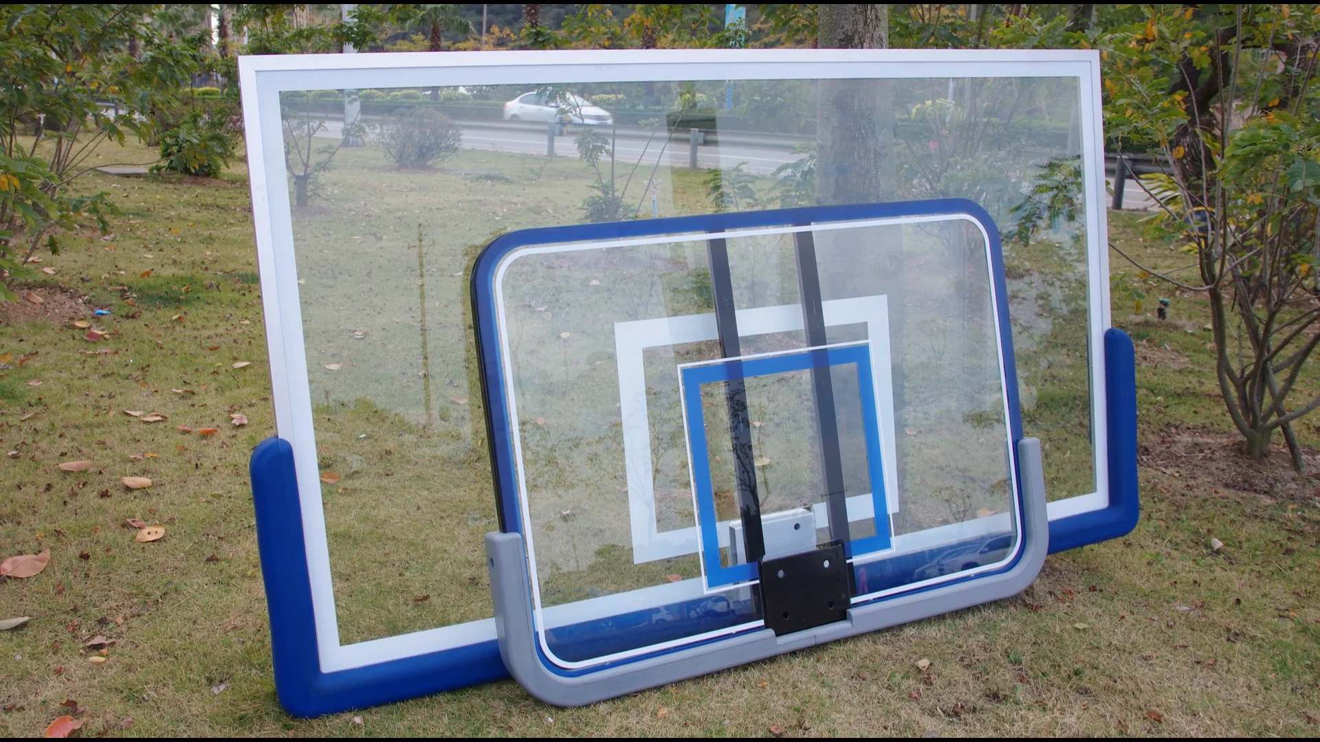 Aluminum Frame Backboard Padding 12mm Tempered Glass Basketball Hoop