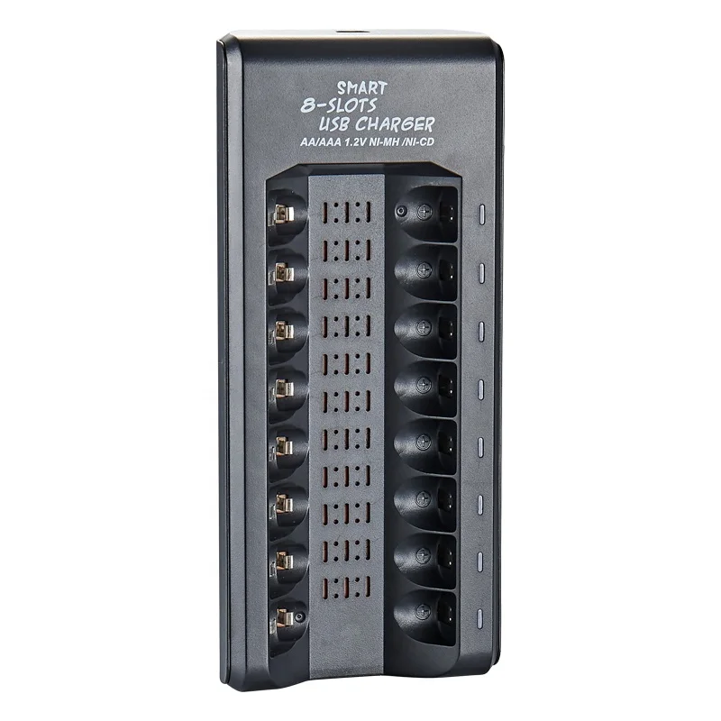 BMAX New Arrival Smart Battery Charger Custom DC 5V 2A 8 Slot ABS Battery Charger for AA/AAA Shaver Remote Control 10W Output