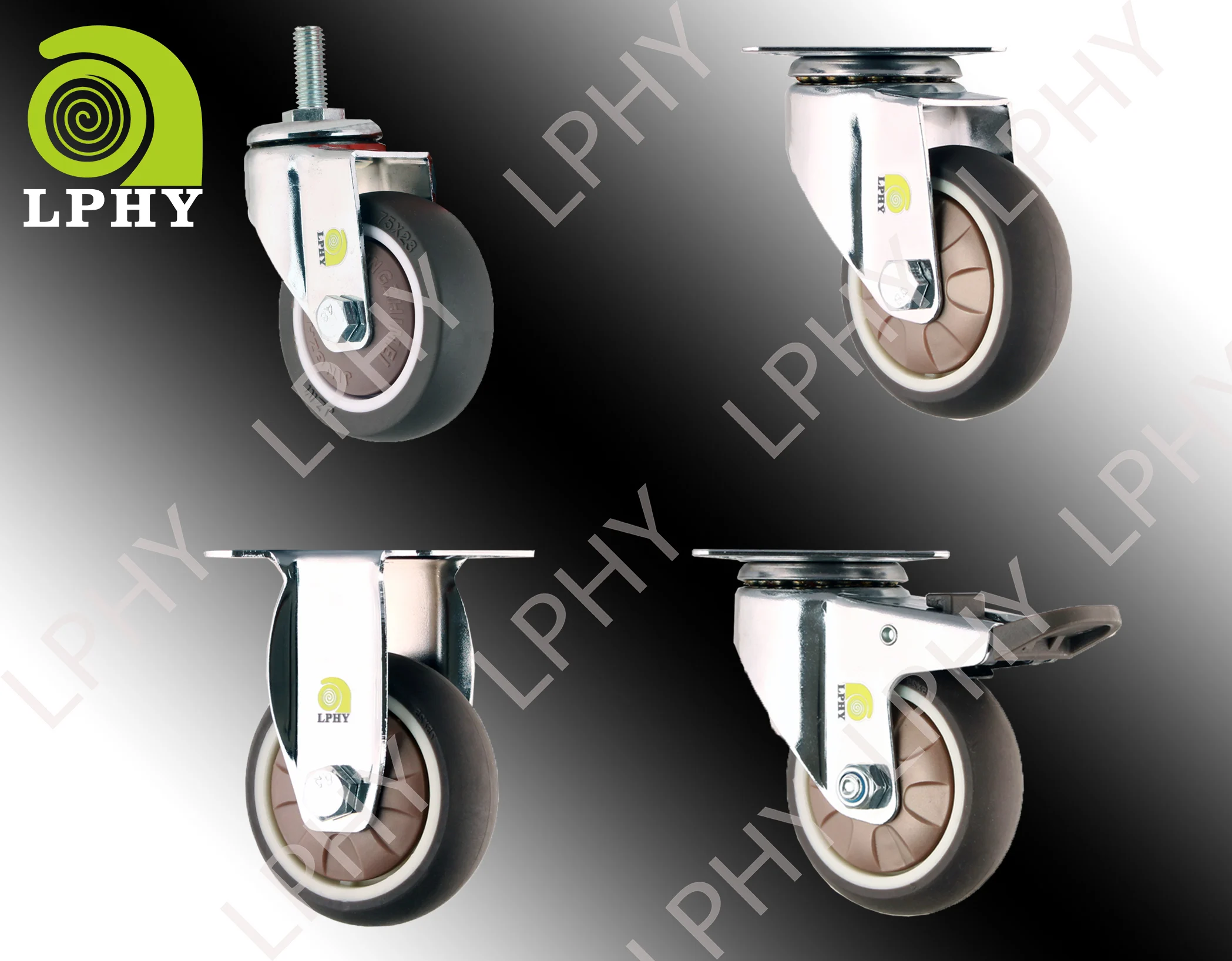 2inch 50mm Tpr Furniture Casters Wheel Acsoft Rubber Silent Tpe Castors