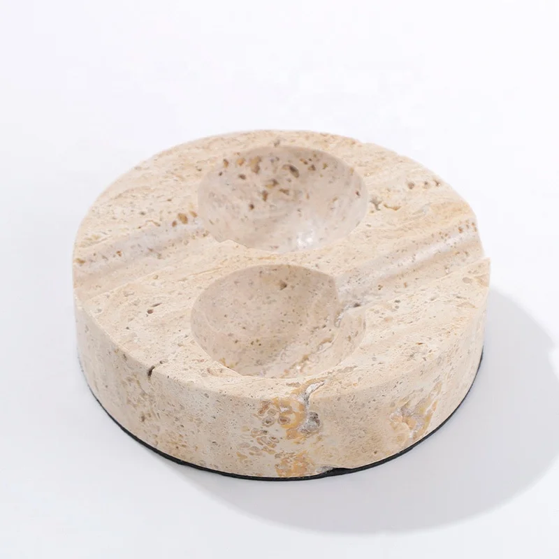 Sadə, müasir və yaradıcı təbii mərmər pəpəklik qabı dekorasiyası, otel model otağı, sərgi zalı, kofe stolu, siqaret üçün pəpəklik qabı, dairəvi formalı