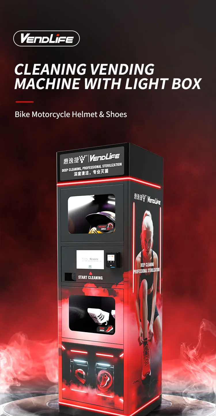 product vendlife dual compartment bike motorcycle helmet cleaning vending machine shoes vendo machine for dry washing and deodorant-1