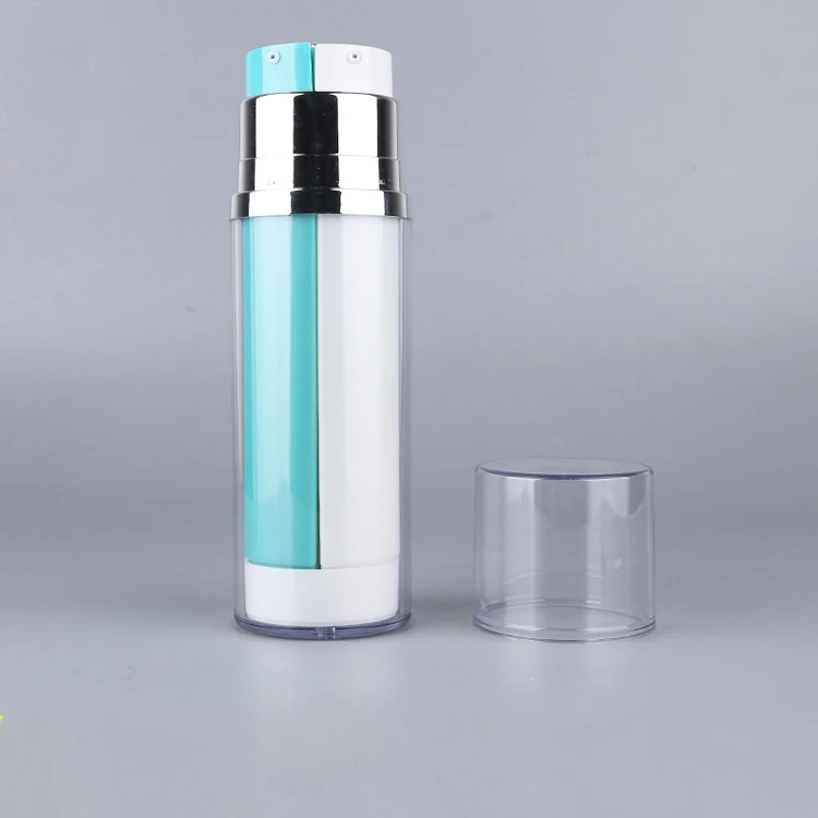 Empty Cosmetic Two Heads Acrylic Plastic Dual Chamber Refill Airless ...