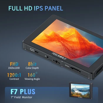 FEELWORLD F7 PLUS DSLR Camera Field Monitor, 7 Inch IPS Touch Screen, DC 8V Output for Camera, ODM/OEM Supported detail image