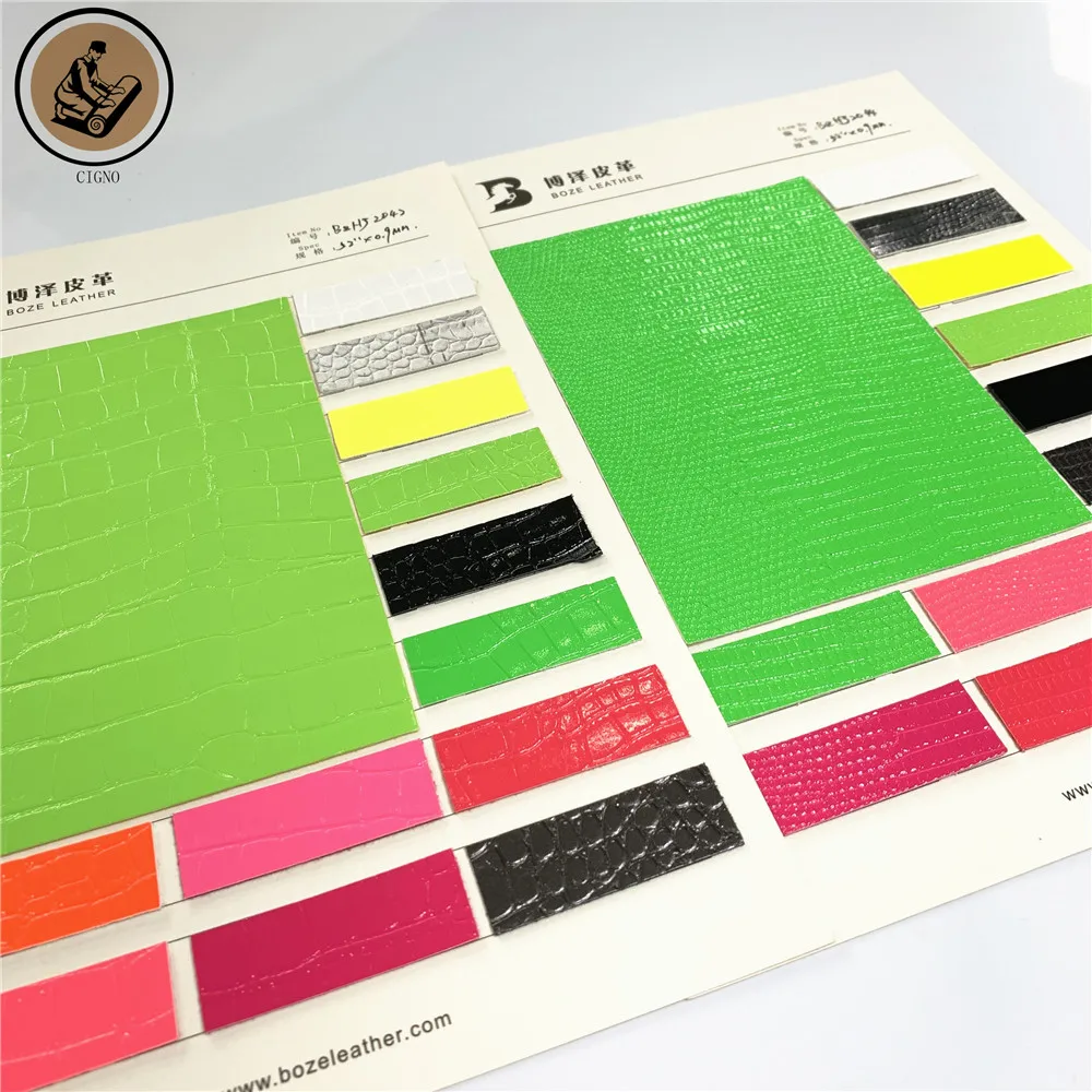 Eco-Friendly Recycled Bright-Colored Animal Skin Grain Pattern Embossed Synthetic PU Leather Versatile Cars Furniture Decorative