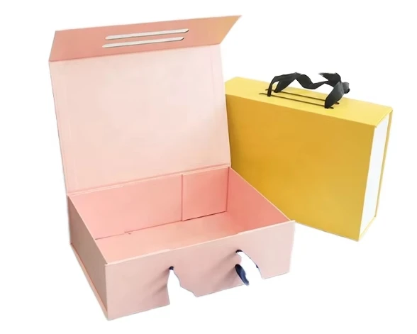 in Stock Portable Folding Gift Box with UV Advantage Cardboard Flip Cover for Perfume and Coffee Printed Hand Gifts