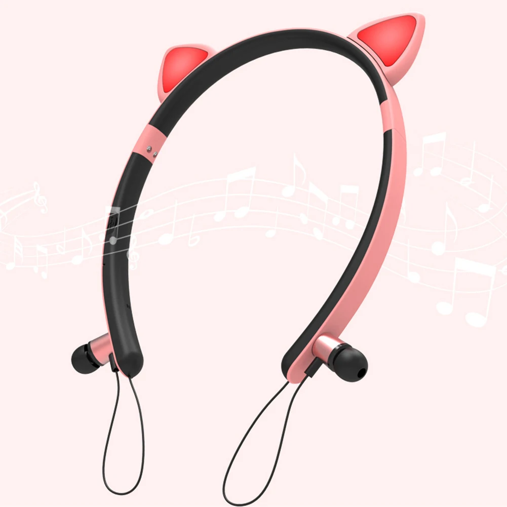 Hair Band Cat Ear Wireless Earphones Magnetic Hanging Headset Stereo Surround Hifi Sound Quality Cute Headphone Buy Hair Band Cat Ear Wireless Earphones Stereo Surround Hifi Sound Quality Cute Headphone Magnetic Hanging Headset