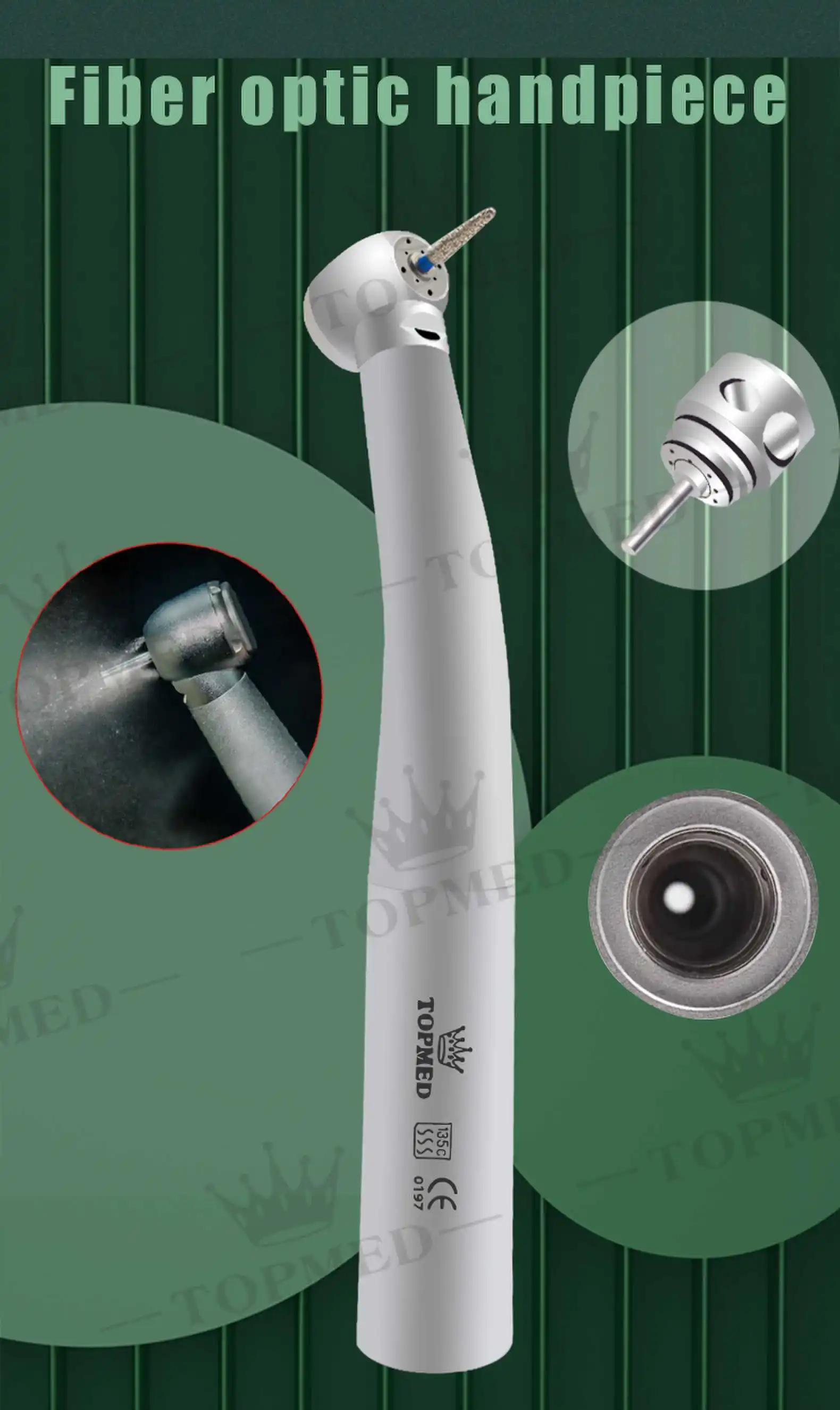 KAKON M8700L Fiber Optic Mini Dental Handpiece - High Speed 25000LUX KAVO Style