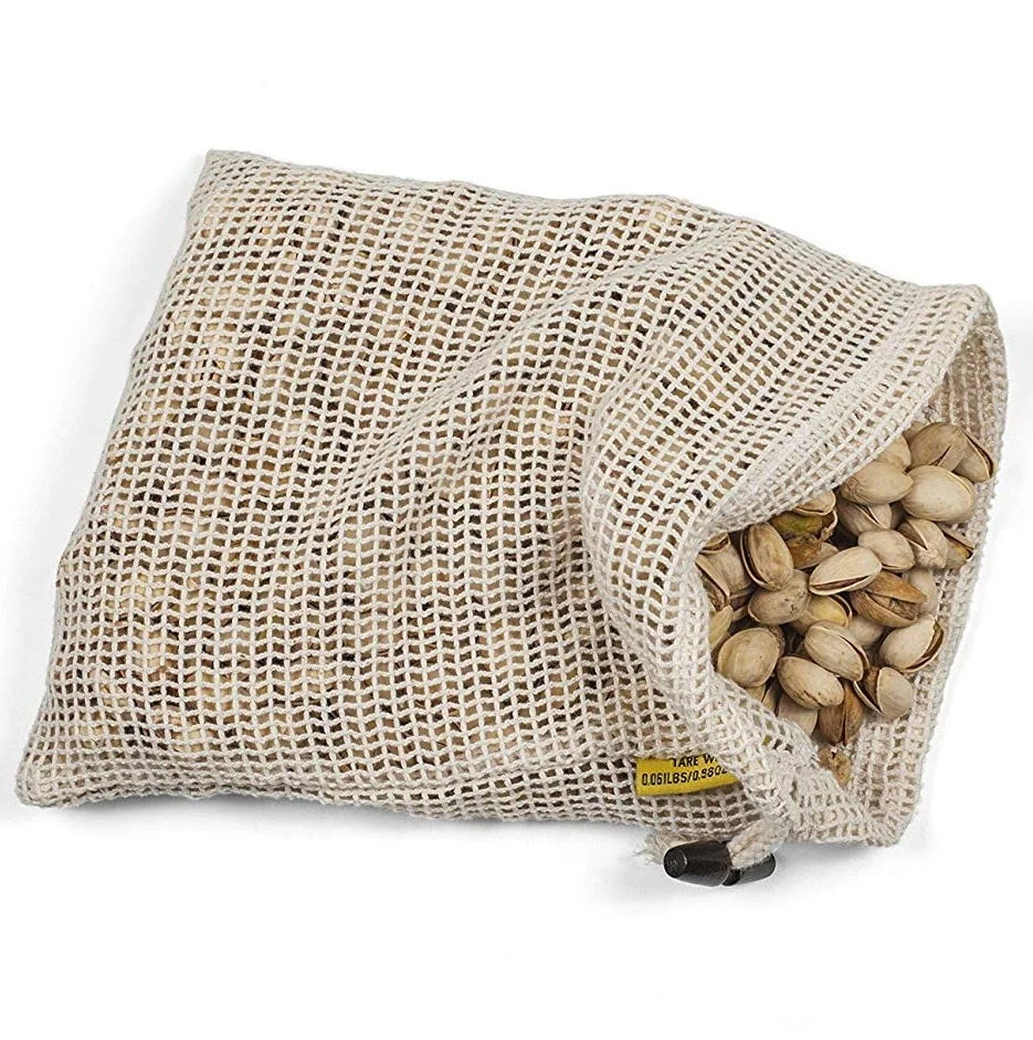 9 pcs réutilisables Mesh produire coton sacs d'épicerie pour Fruits Légumes Stockage Eco 