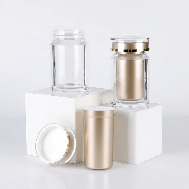 Empty Medicine Pharmaceutical Containers 100ml Acrylic Plastic Pill Bottle Packaging for Capsule Tablets Packaging