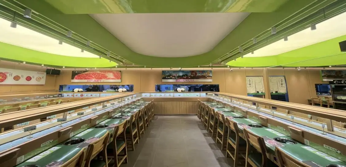 OEM  Sushi Train Automatic Delivery System,ordering System for Restaurant Rotating Buffet Conveyor Belt