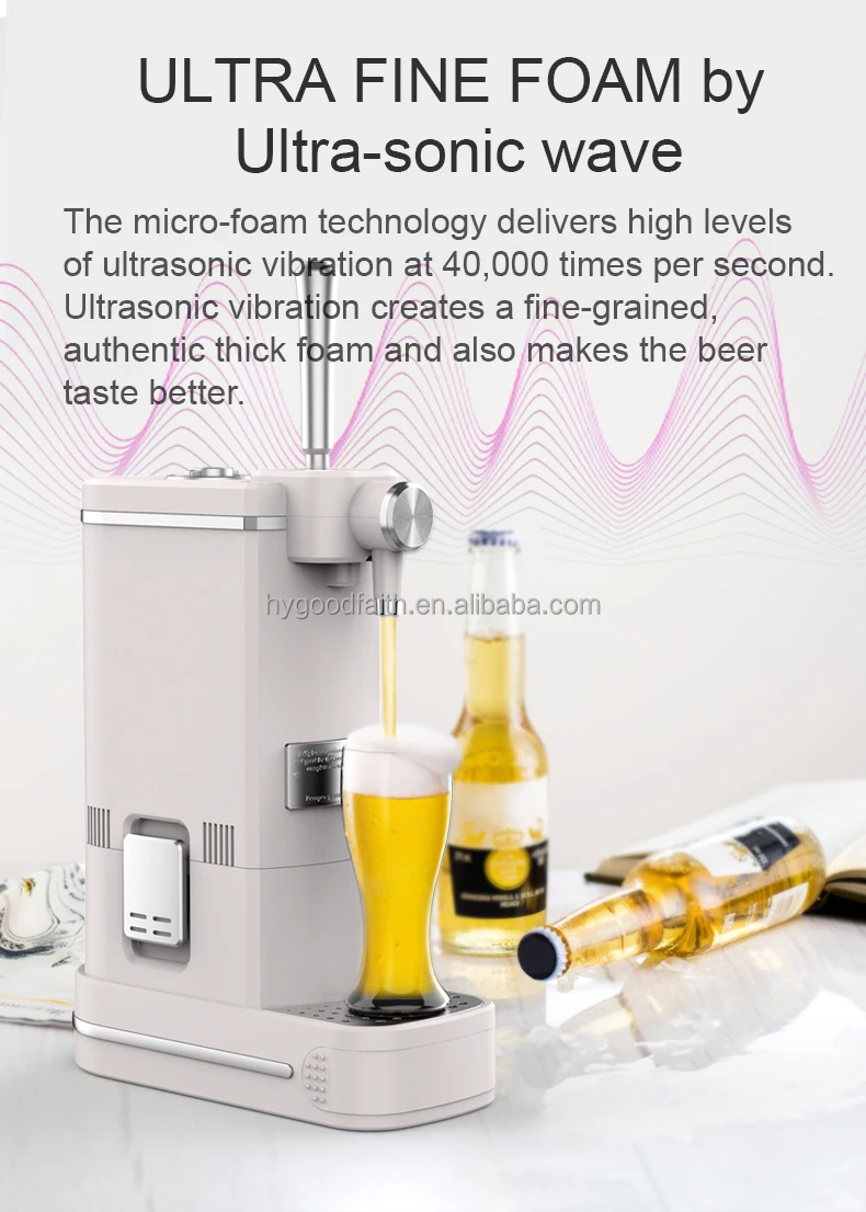 Ultrasonic Vibration Electric Beer Foam Maker Premium Tabletop Beer Tap Dispenser for Canned and Bottled Beer factory
