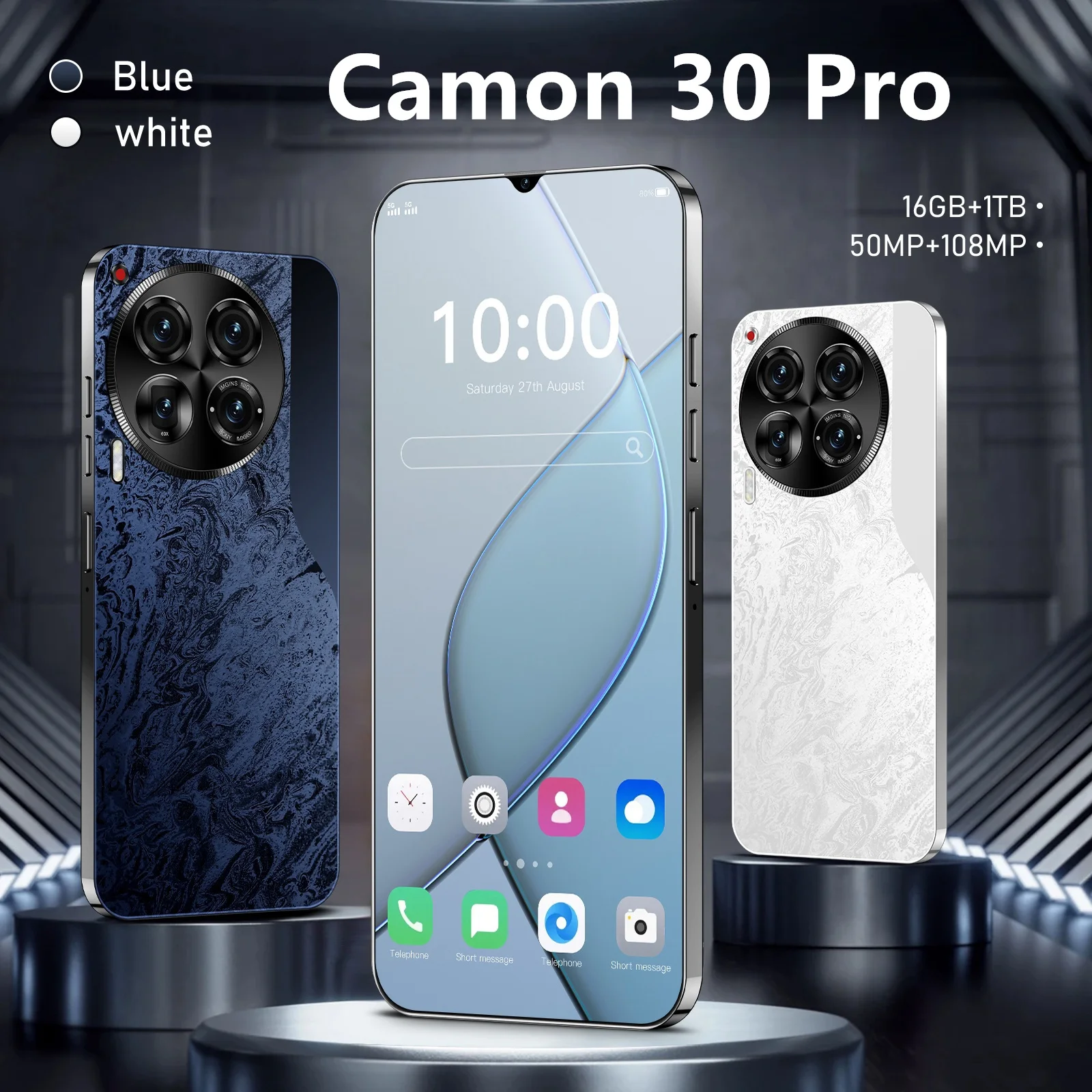 Free Shipping Newly Launch Grade  128GB 256GB 512GB 16GB +1TB Mobile Phone for Original Camon 30 Pro