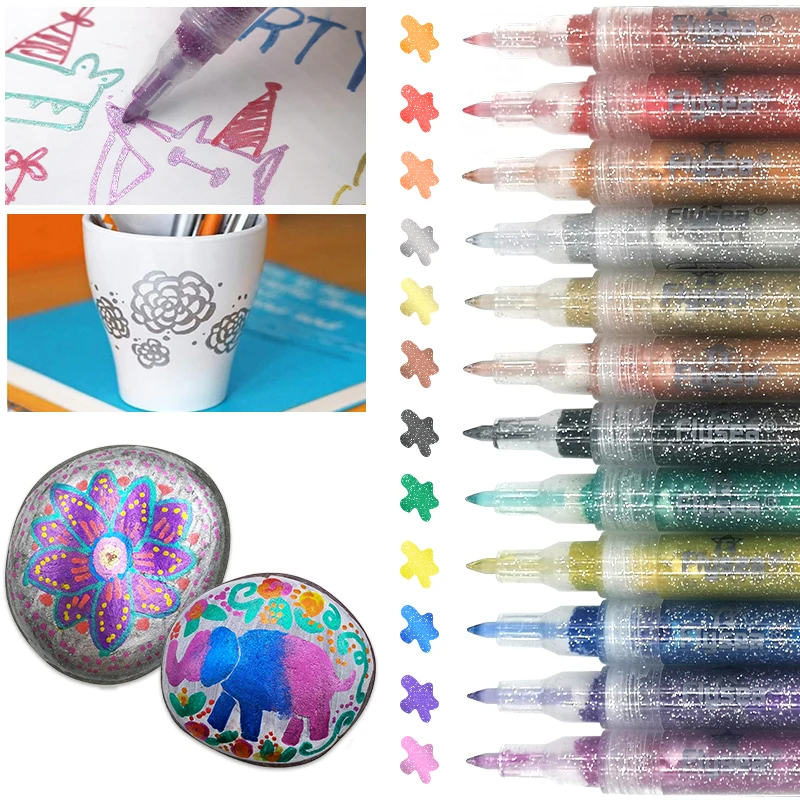 highlight glitter marker pen color pack