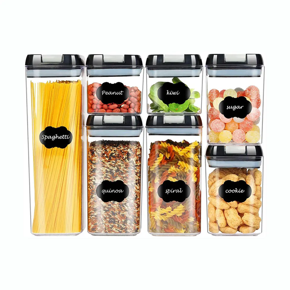 7pcs Kitchen Pantry Storage Container Set Airtight Tall Sealed Leak ...