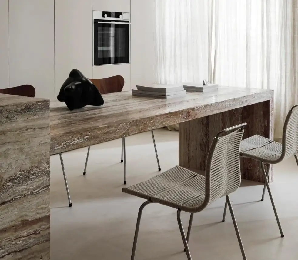 product modern silver grey travertine countertop natural kitchen island vanity tops and table tops 1 year warranty natural material-1