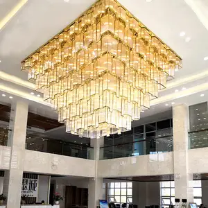 Customized Large Banquet Hall Bespoke Ceiling Lights Project Luxury Custom Ceiling Modern Chandelier