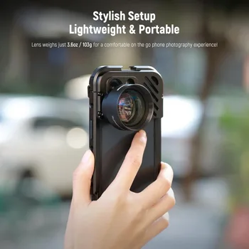 NEEWER HD 60mm Telephoto Lens 2X Magnification for iPhone 15 Pro Max/Samsung/Xiaomi Phone Cage Case with 17mm Lens Adapter detail image