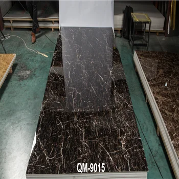 High Quality Plastic Sheet Pvc Black Gold Faux Marble For Wall Decoration