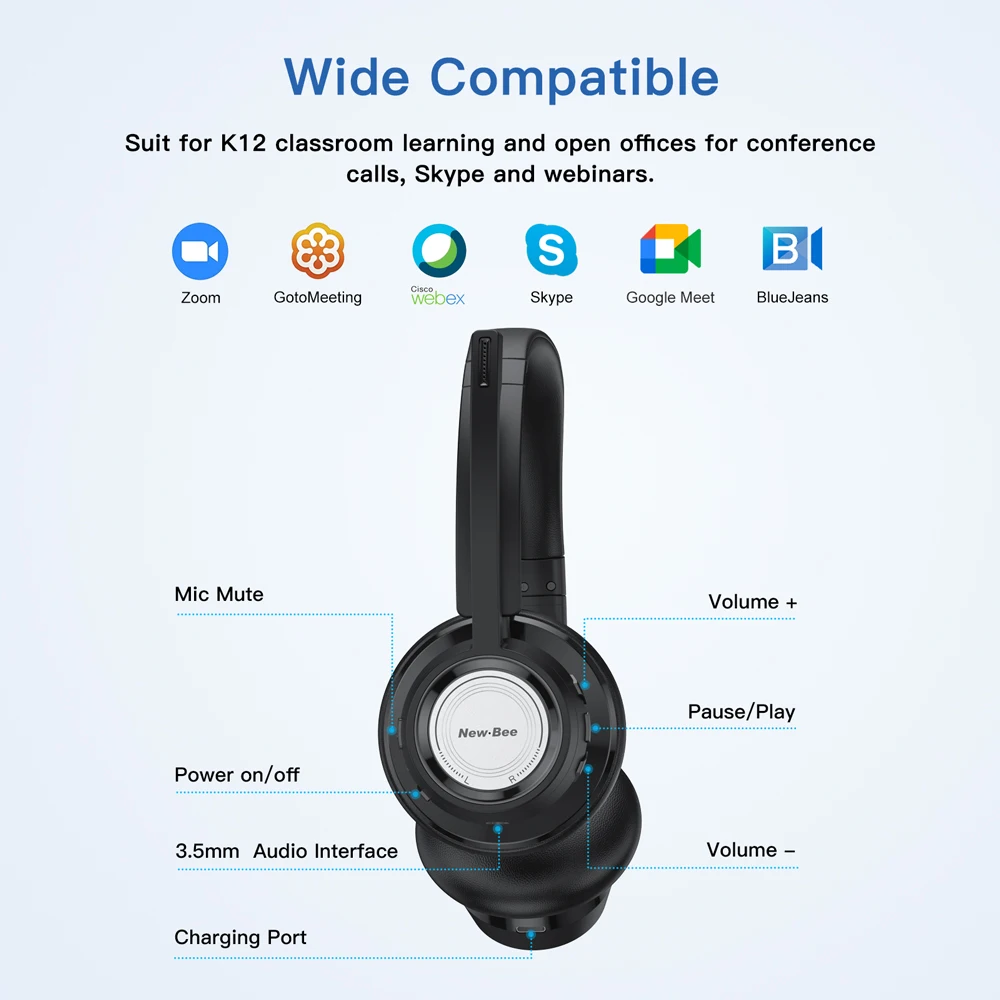 Call Center Headphones For Work Calls Wired Headset USB Headset