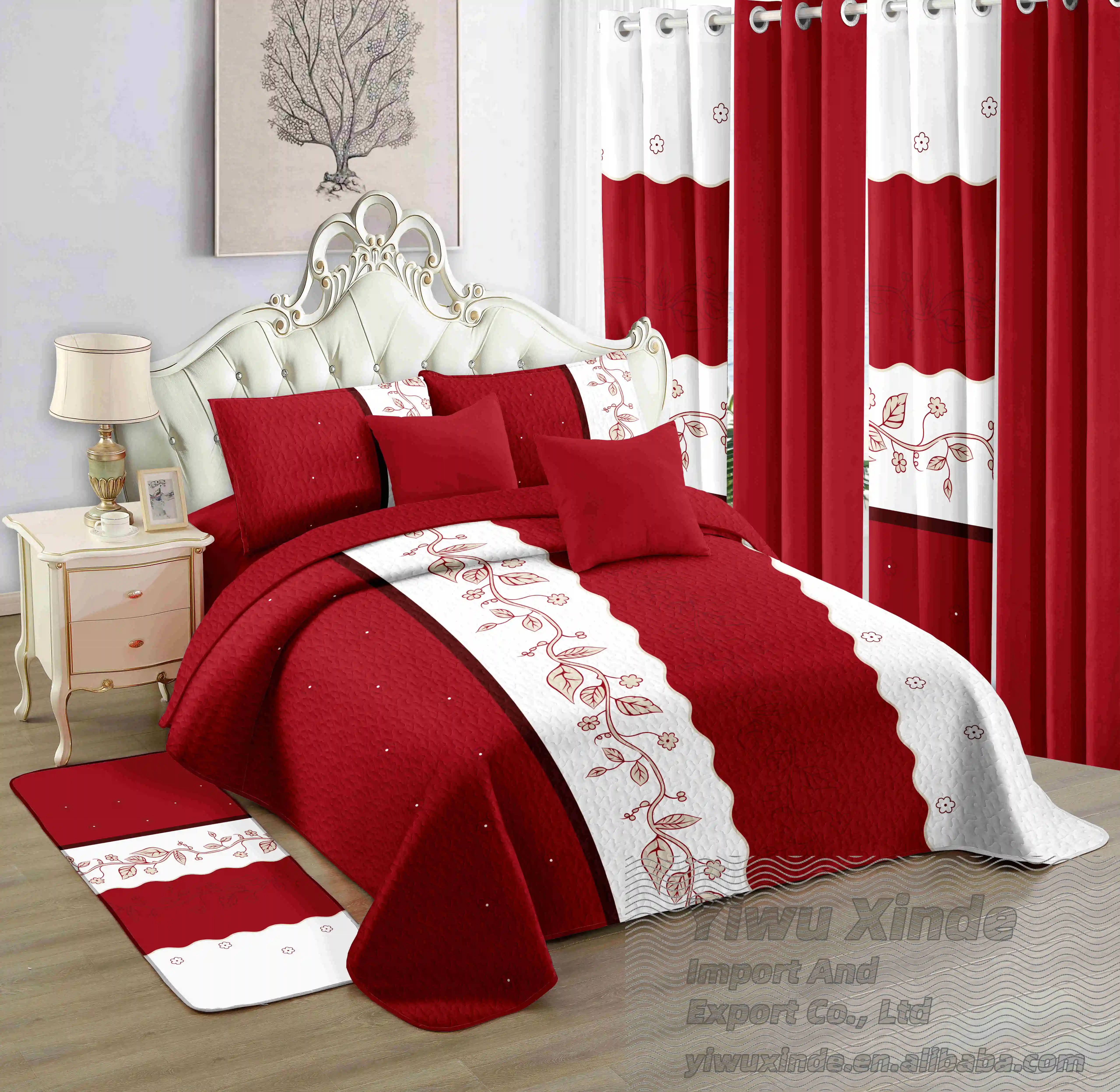 Listo para enviar colcha juego de sábanas de edredón 12 piezas