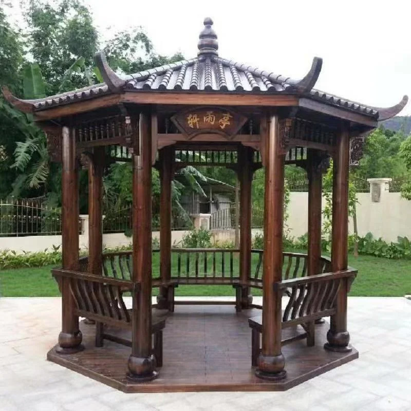 Garden Building Chinese Wooden Prefab Gazebo Small House Movable Kits Easy Install