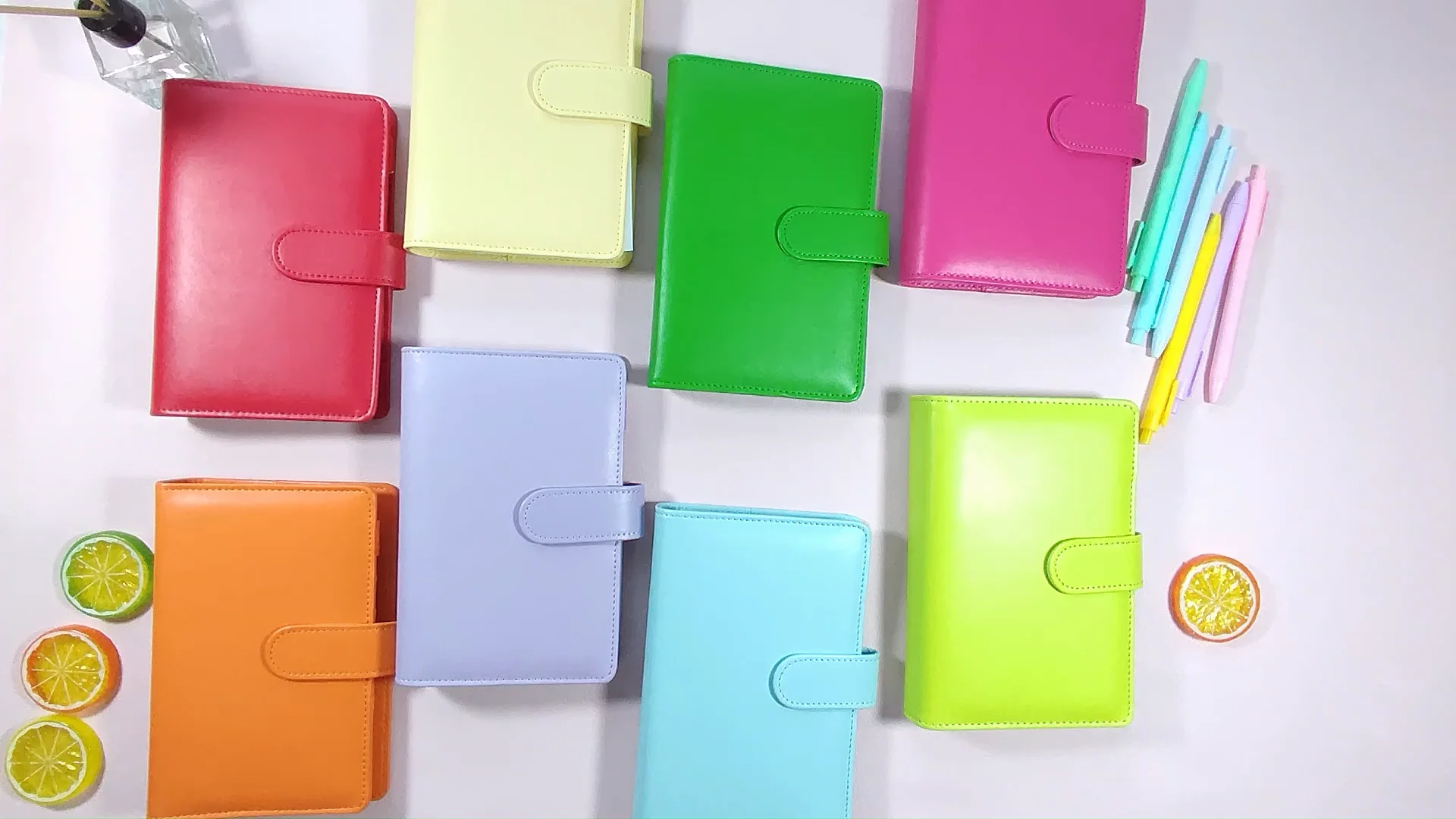 Wholesale Macaroon Diary Cute Cash Bags Budget Binder 6 Ring Colored A6