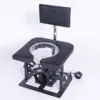 Silla de baño negra + Esposas metálicas + Embudo transparente