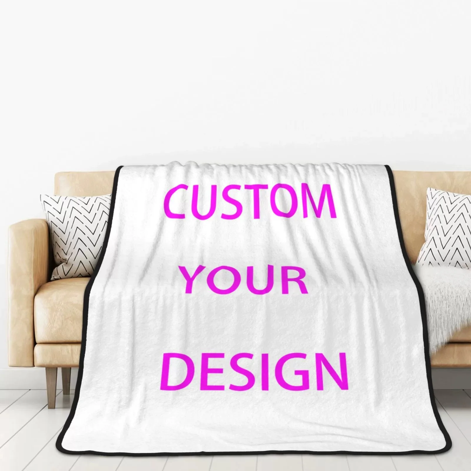 3D Printed Customize Any Logo Design Heavy Thicken 300GSM Flannel Fleece Throw Mink Blanket
