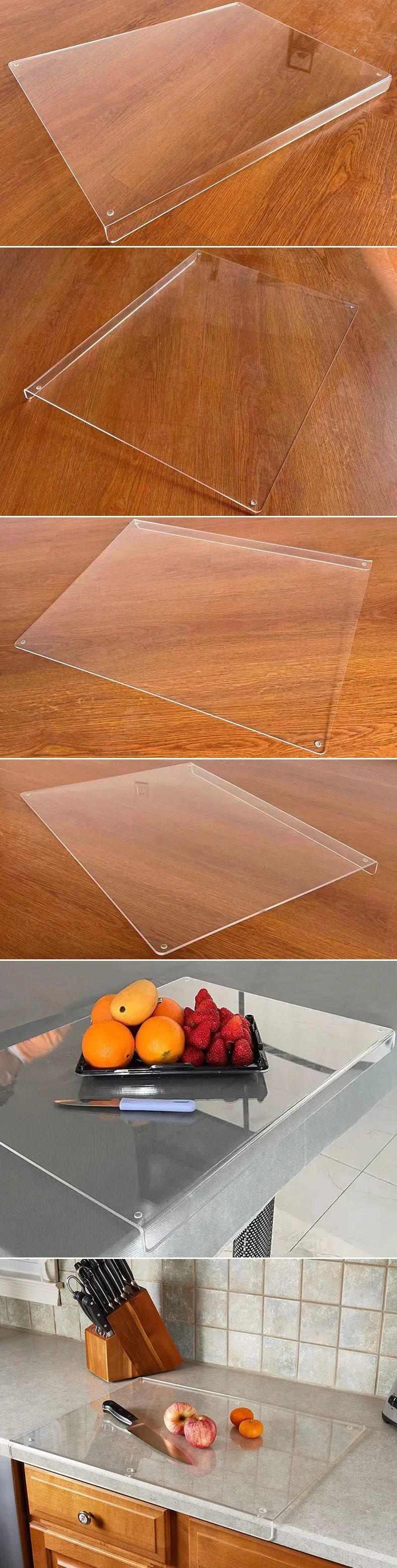 Acrylic Cutting Board With Lip,Transparent Clear Acrylic Cutting Board