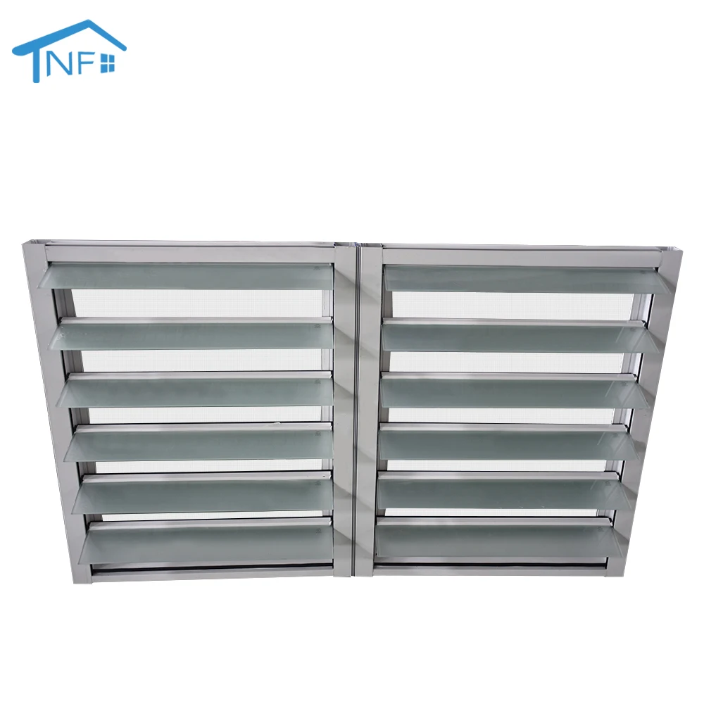 Modern Classic Aluminum Grill Designs Double Louver Jalousie Casement Window Stainless Steel Screen for Villa Living Room