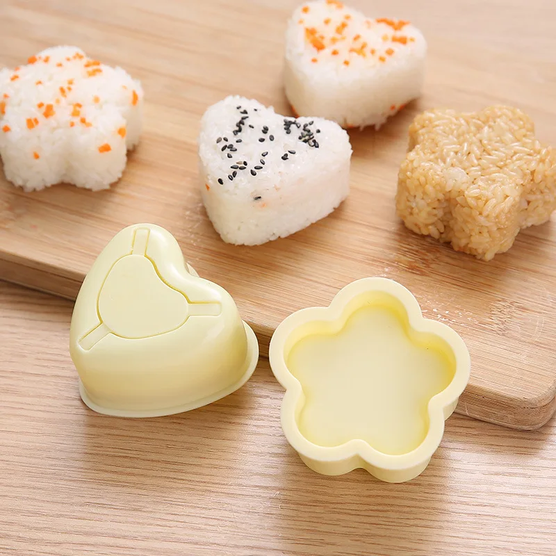 2Pcs/set DIY Sushi Maker Onigiri Rice Mold Kitchen Japanese Cuisine Rice BaYX3C 
