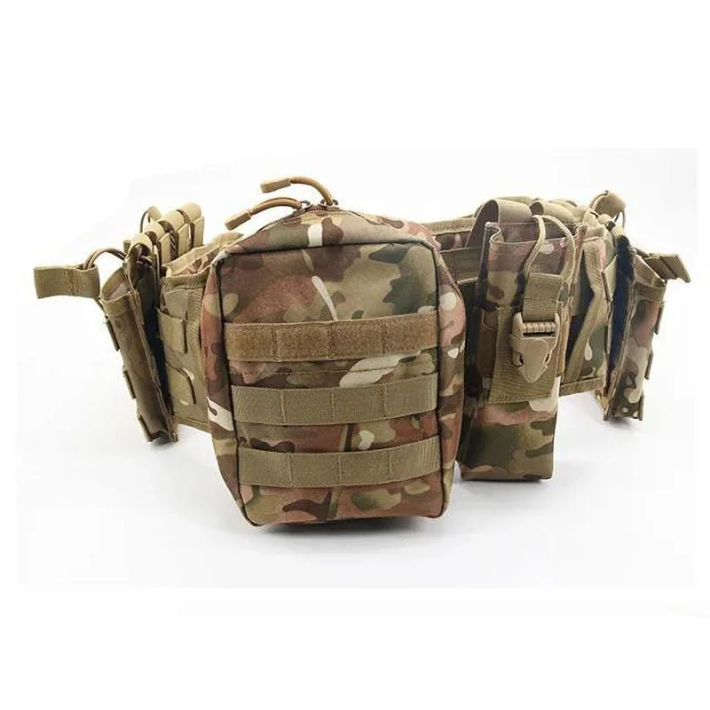 Multi-functional Adjustable Outdoor Waist Wrap Camouflage Tactical Belt Set Multi-functional Belt High Duty Accessory Bag